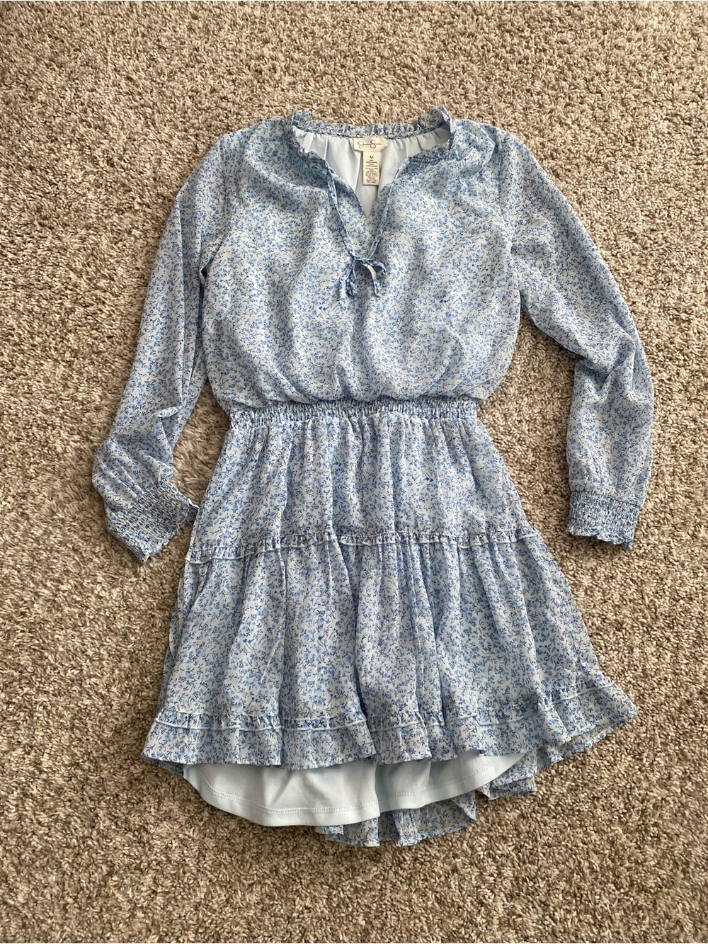 Jessica Simpson Light Blue Floral Midi Dress